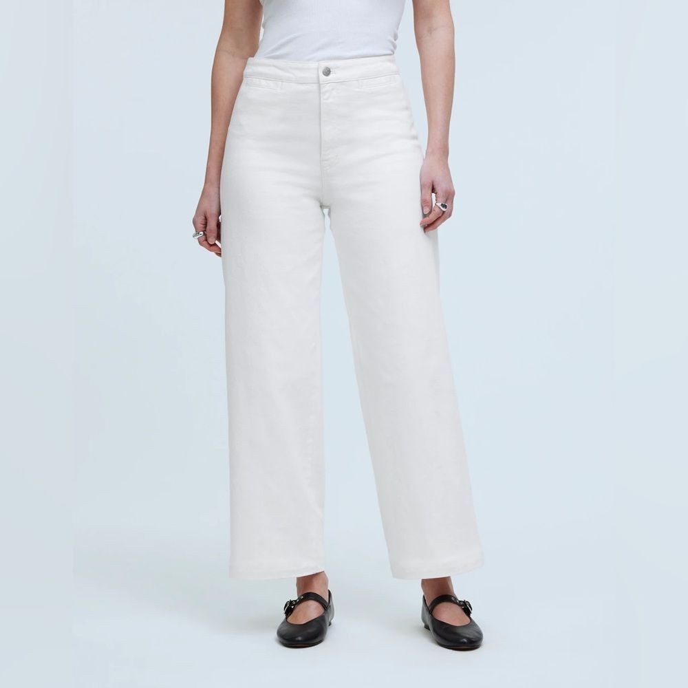 Madewell NWT Curvy Emmett Wide Leg Jean Size 30 Tile White: Welt Pocket Edition